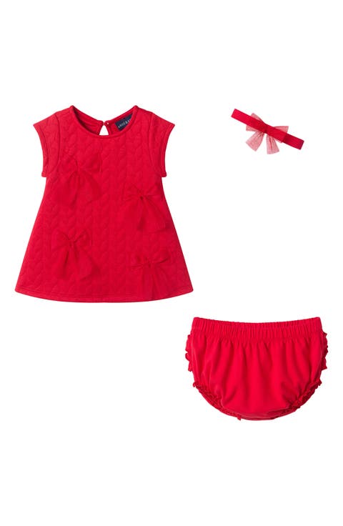 Quilted Shift Dress, Bloomers & Headband Set