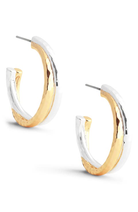Farrier Mixed Metal Hoop Earrings