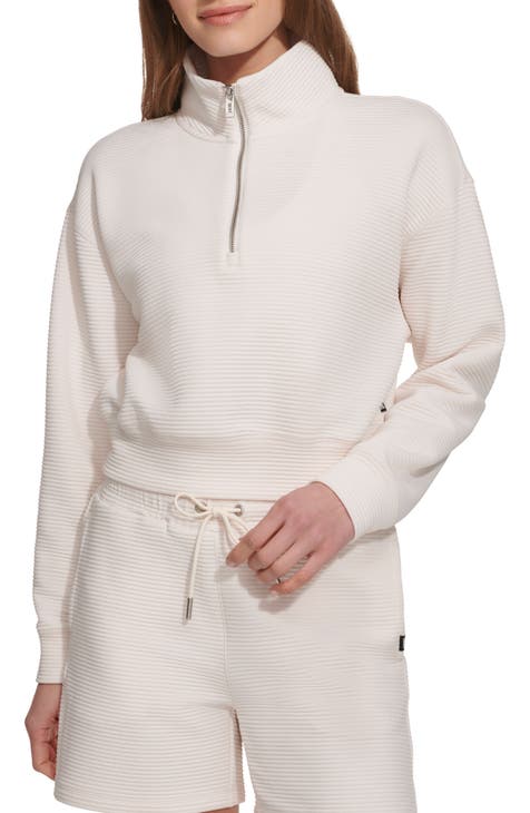 Ottoman Half-Zip Crop Pullover