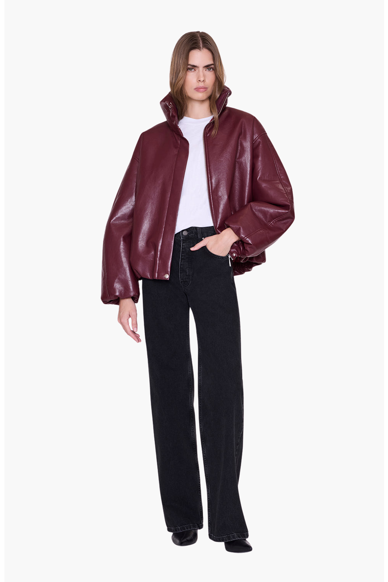 Cyrus Recycled Leather Jacket, Main, color, Burgundy