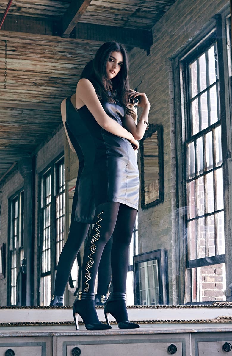 Pretty Polly 'Glitzy' Embellished Tights, Alternate, color, 