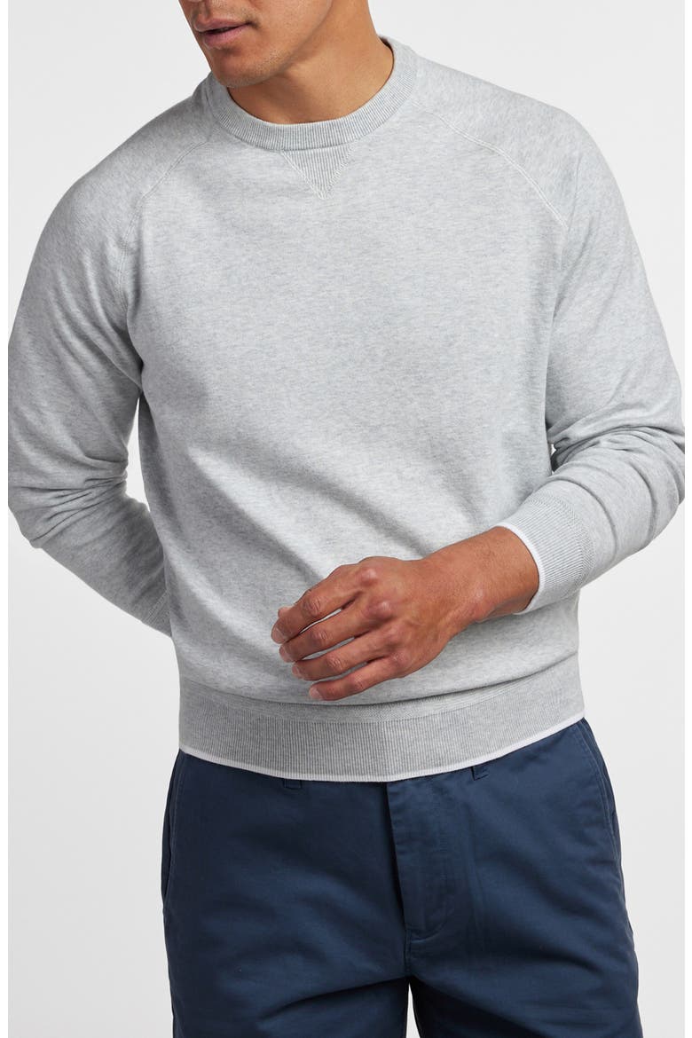 South Point Cotton & Silk Blend Crew Sweater, Alternate, color, HEATHER GREY