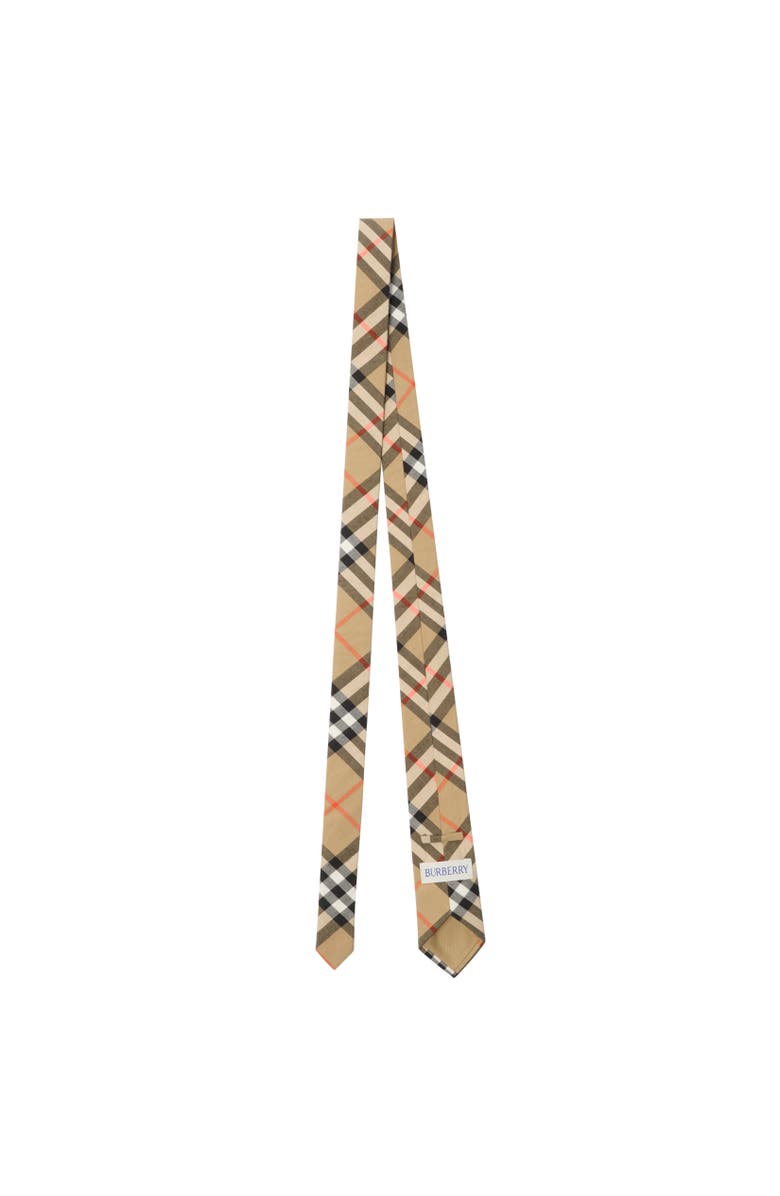 Burberry Check Cotton Tie, Alternate, color, Sand Beige