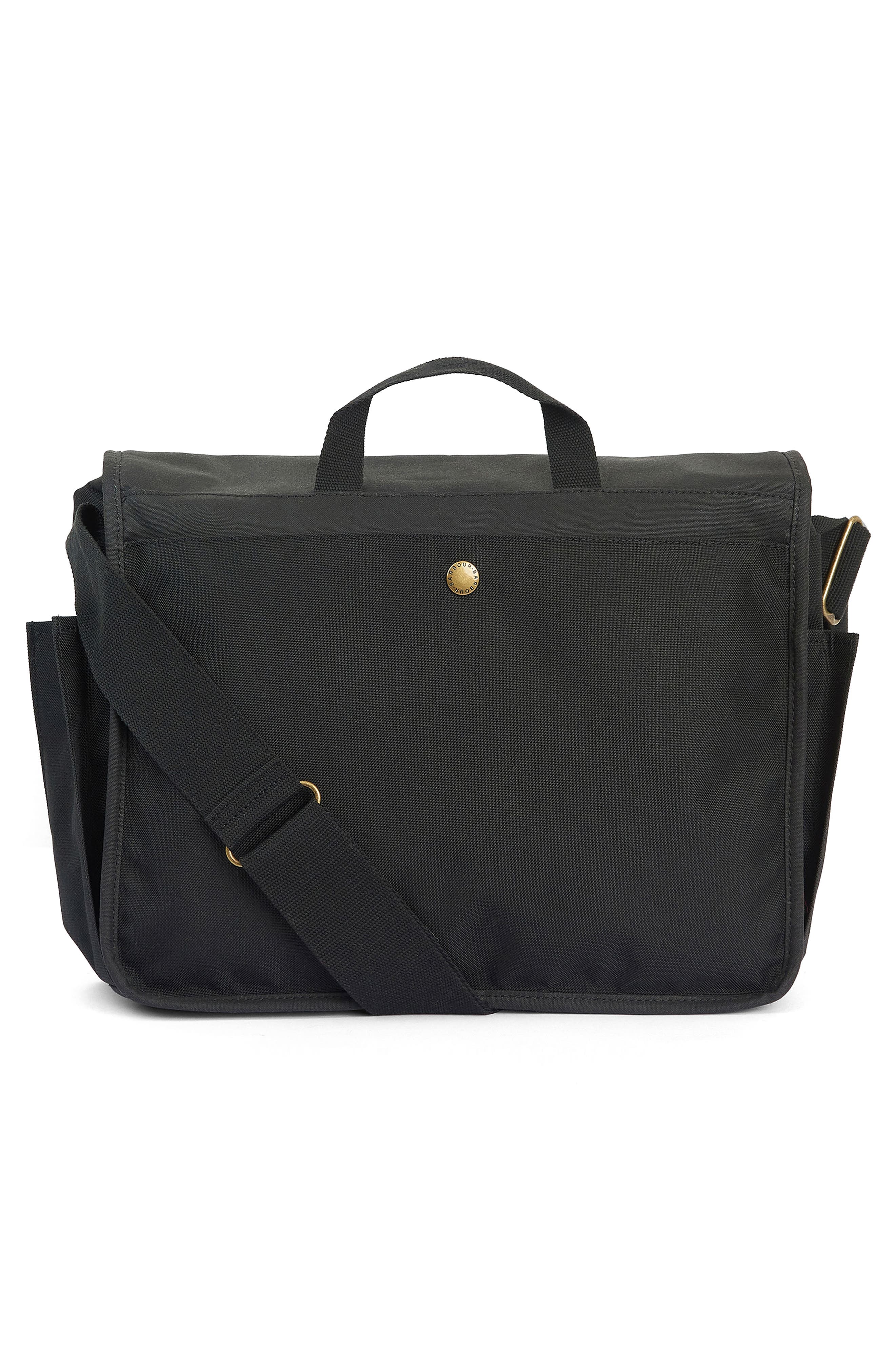 Barbour Essential Waxed Cotton Messenger Bag, Alternate, color, 