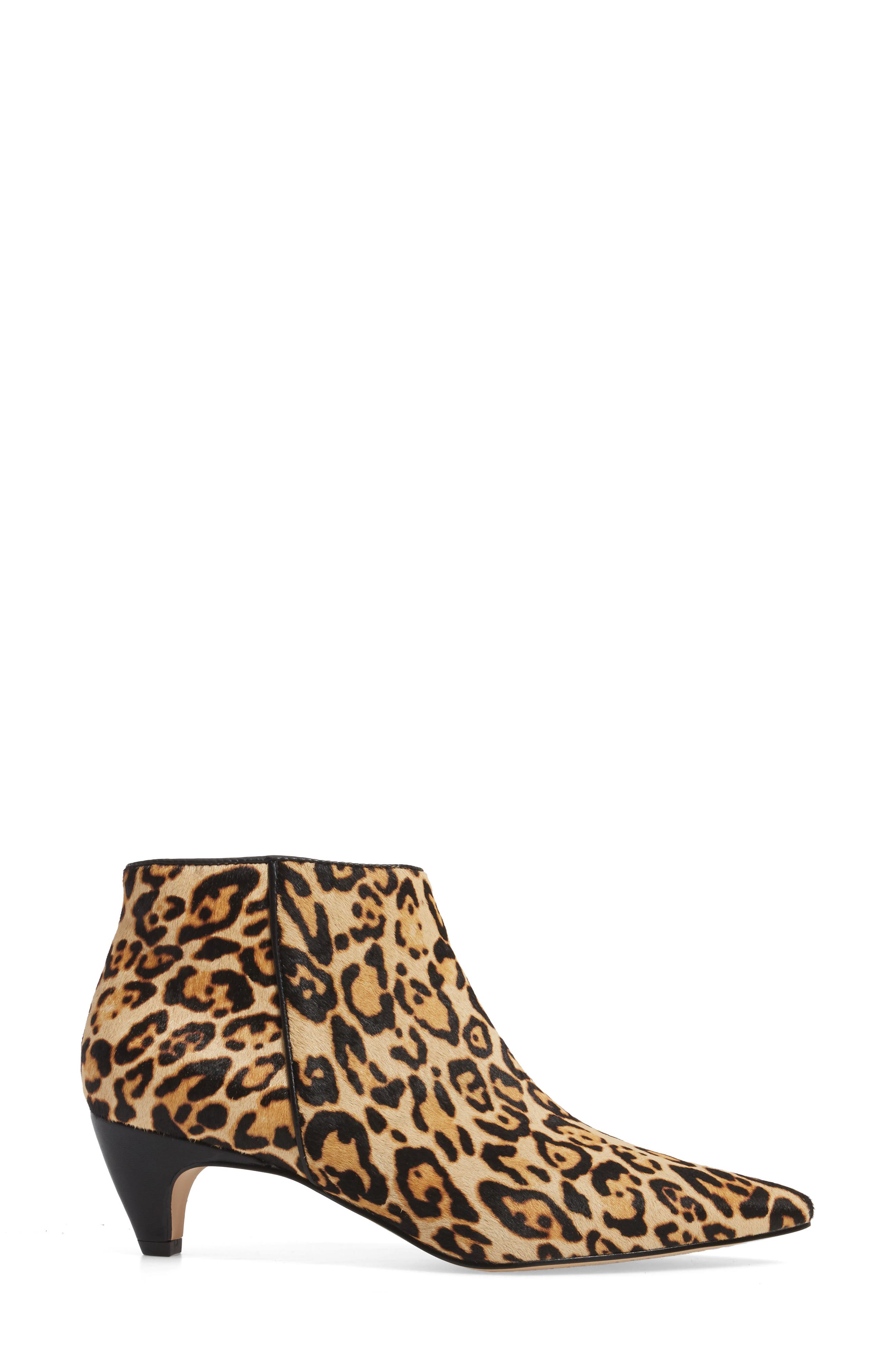 Dante II Genuine Calf Hair Pointy Toe Bootie, Alternate, color, LEOPARD CALF HAIR