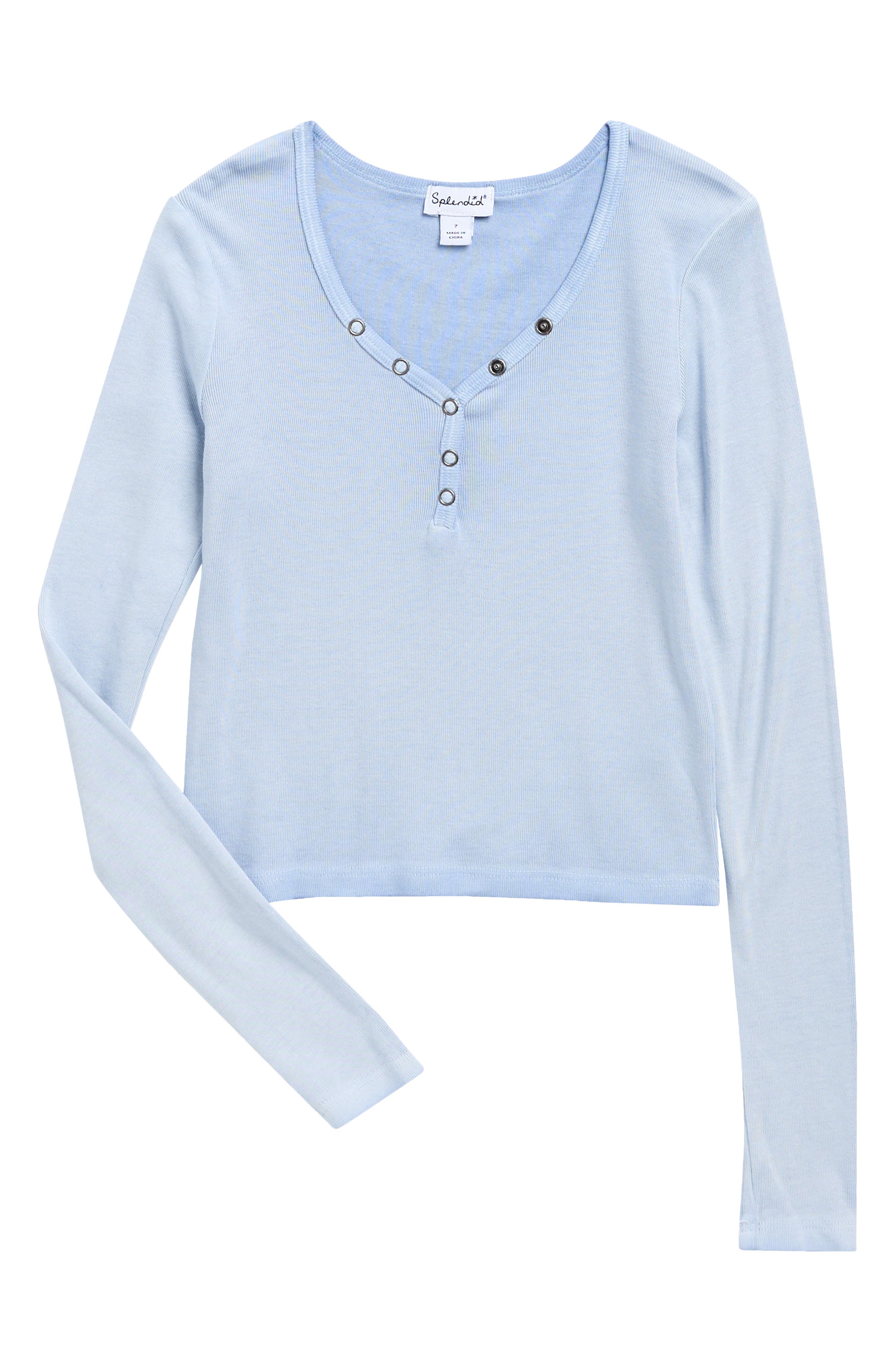 Splendid Kids' Long Sleeve Cotton Blend Henley