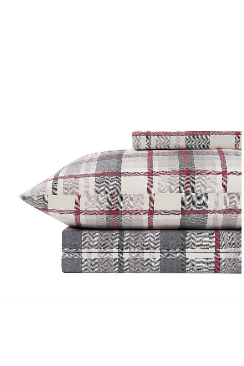 Highland Collection Extra Deep Cotton Sheet Set, Main, color, GREY