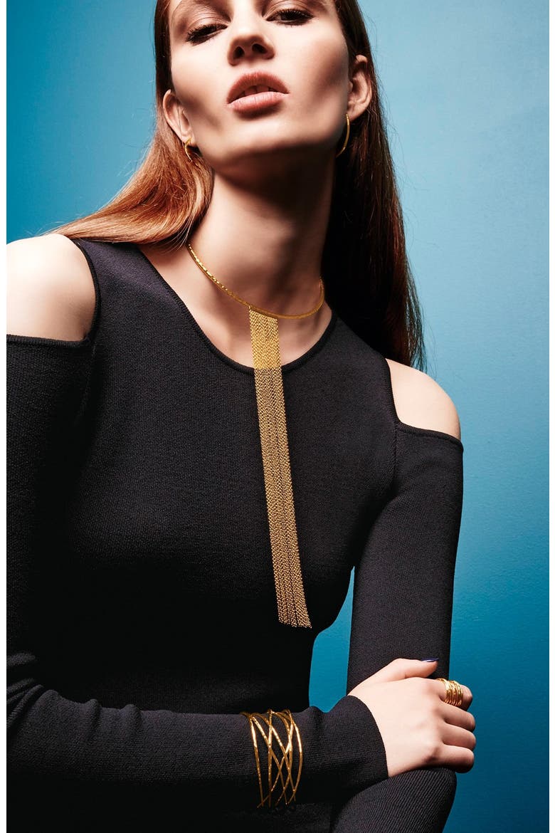 'Twiggy' Fringe Collar Necklace, Alternate, color, GOLD