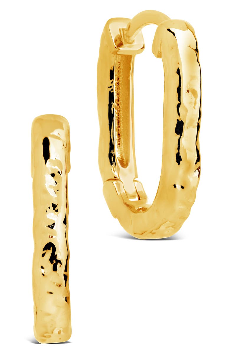 Sterling Forever Veronica Textured Hoop Earrings, Alternate, color, Gold