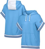 LUSSO Women's Lusso  Light Blue Boston Red Sox Mabel Tri-Blend Short Sleeve Pullover Hoodie