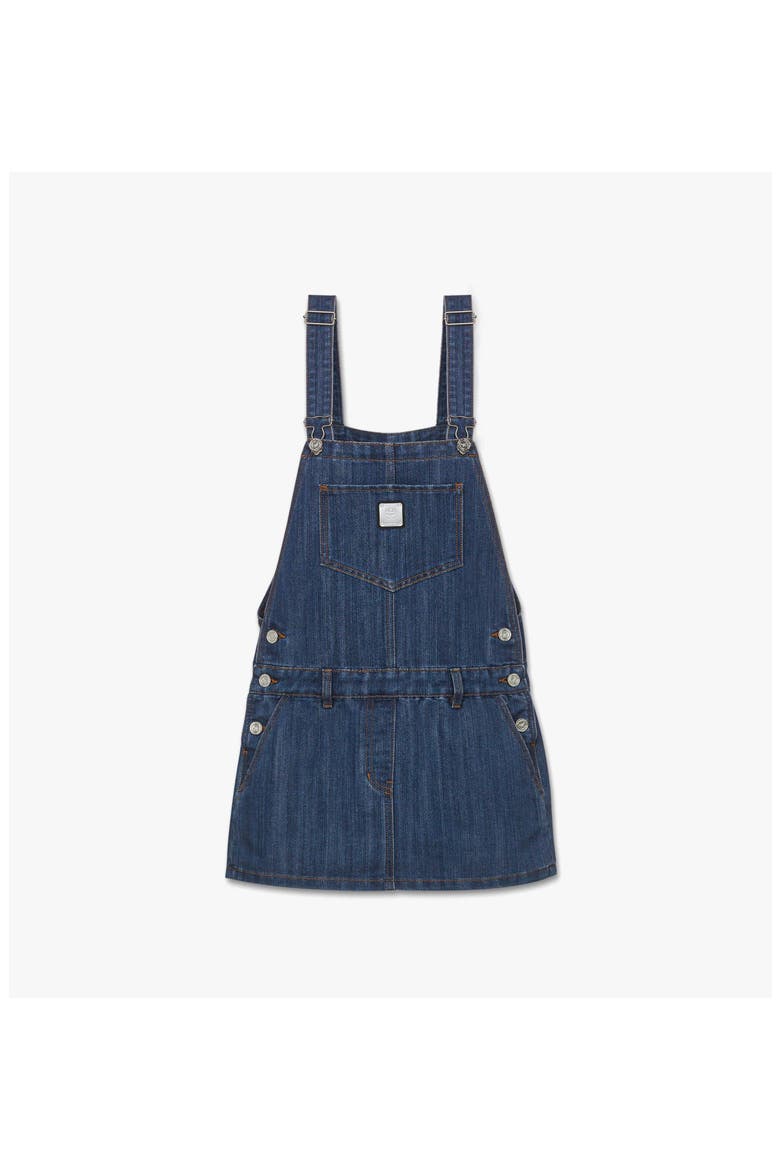 Overall Skirt in Lurex Denim, Main, color, Indigo
