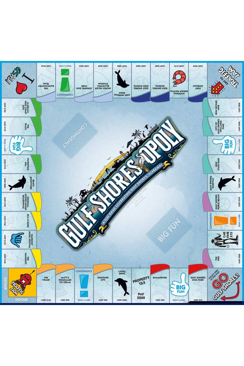 Gulf Shores Opoly Board Game, Alternate, color, Multicolored