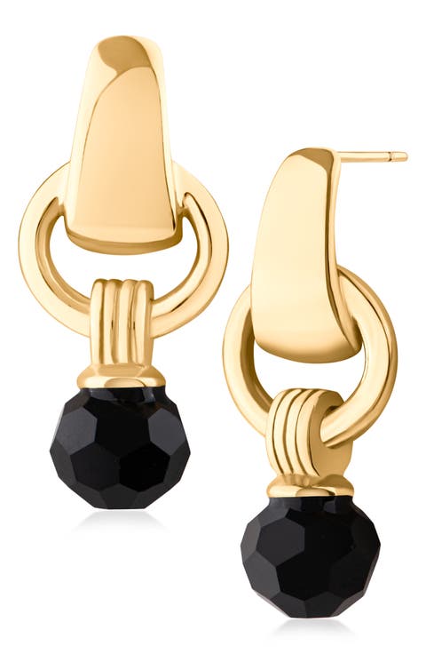 Knotted Link Crystal Drop Earrings