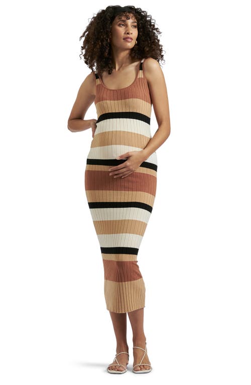 RIPE MATERNITY RIPE MATERNITY SARAH STRIPE RIB TANK MATERNITY MAXI DRESS