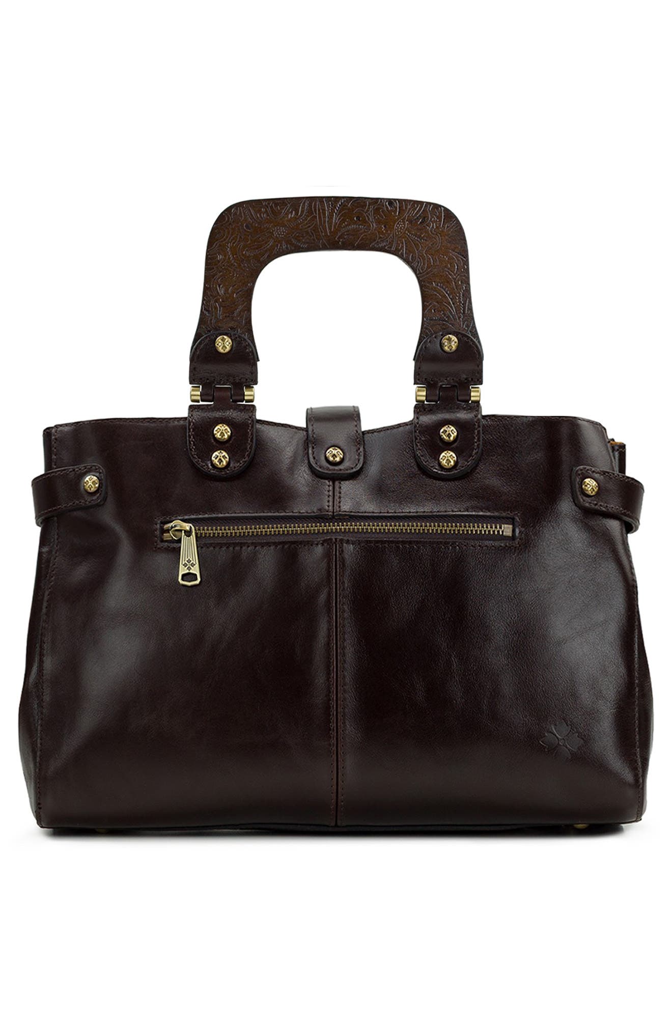 Sancia Woven Leather Satchel, Alternate, color, CHOCOLATE