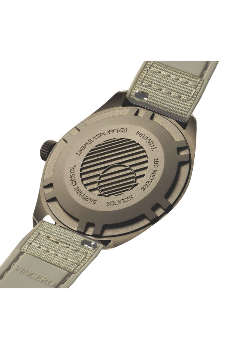Vincero The Stratos Titanium Solar Webbing Strap Watch, 41mm, Alternate, color, Terra