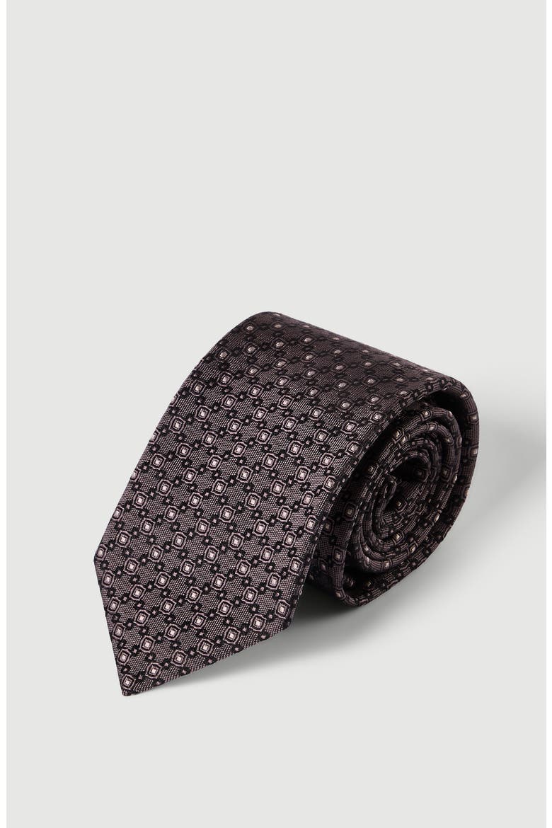 Silk jacquard tie, Alternate, color, Hazelnut