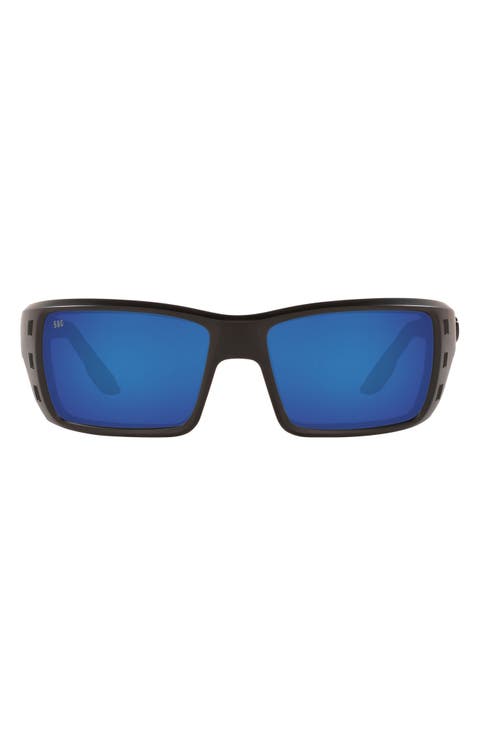 63mm Oversize Polarized Rectangular Sunglasses