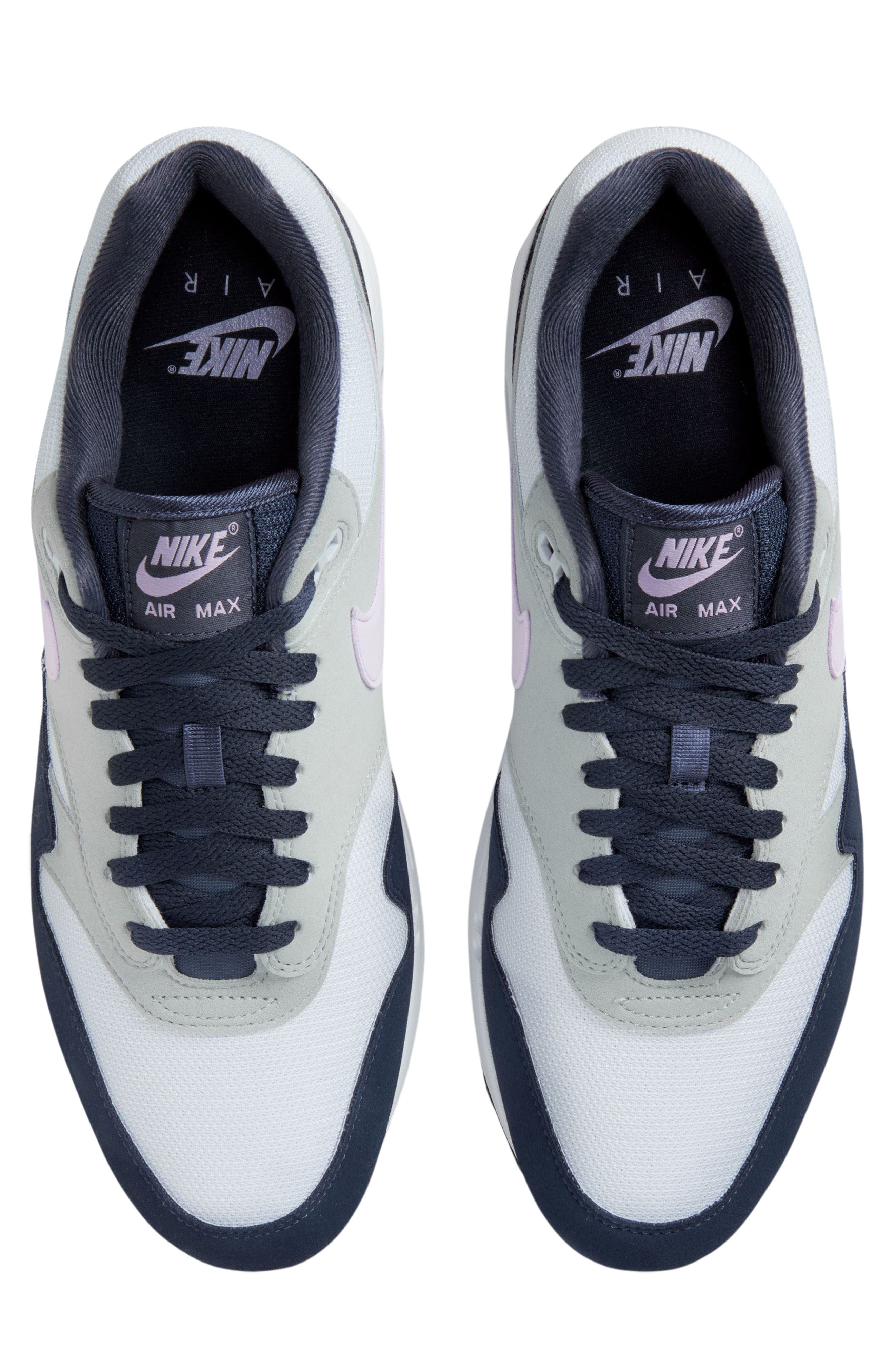 Air Max 1 Sneaker, Alternate, color, 001 FTBLGY/LLCBLM