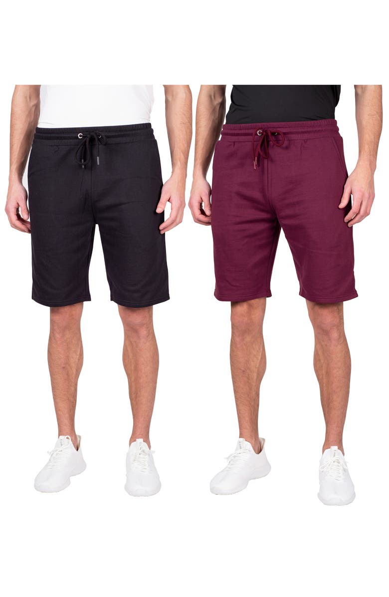 LOUNGEHERO Drawstring Fleece Lounge Shorts - Pack of 2, Main, color, 