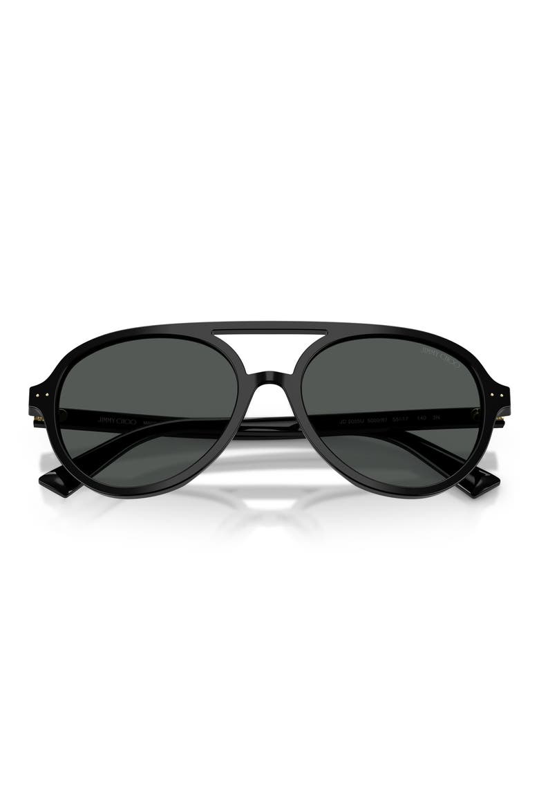 55mm Pilot Sunglasses, Alternate, color, BLACK / DARK GREY