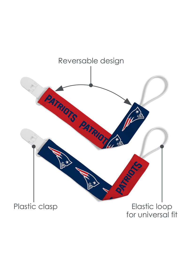 New England Patriots Pacifier Clip 2Pack, Alternate, color, Multicolor