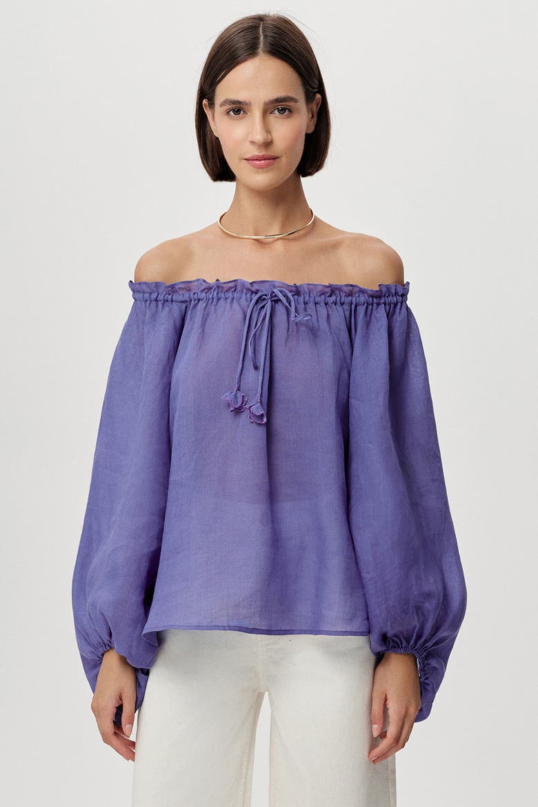 Adriene Tie Neck Blouse, Alternate, color, Lilac