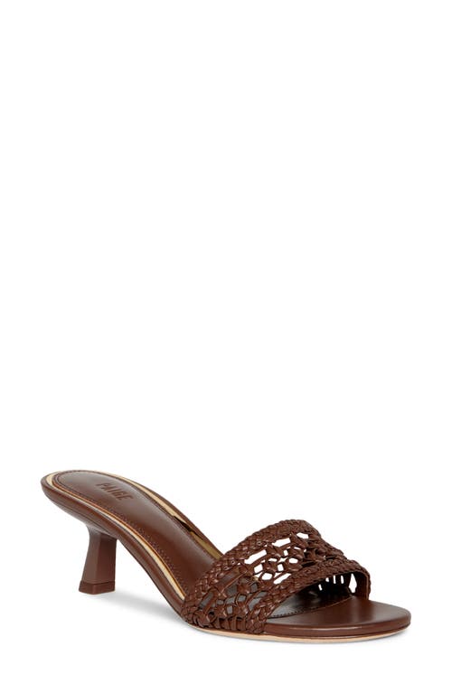 Paige Fallyn Woven Kitten Heel Slide Sandal In Brown