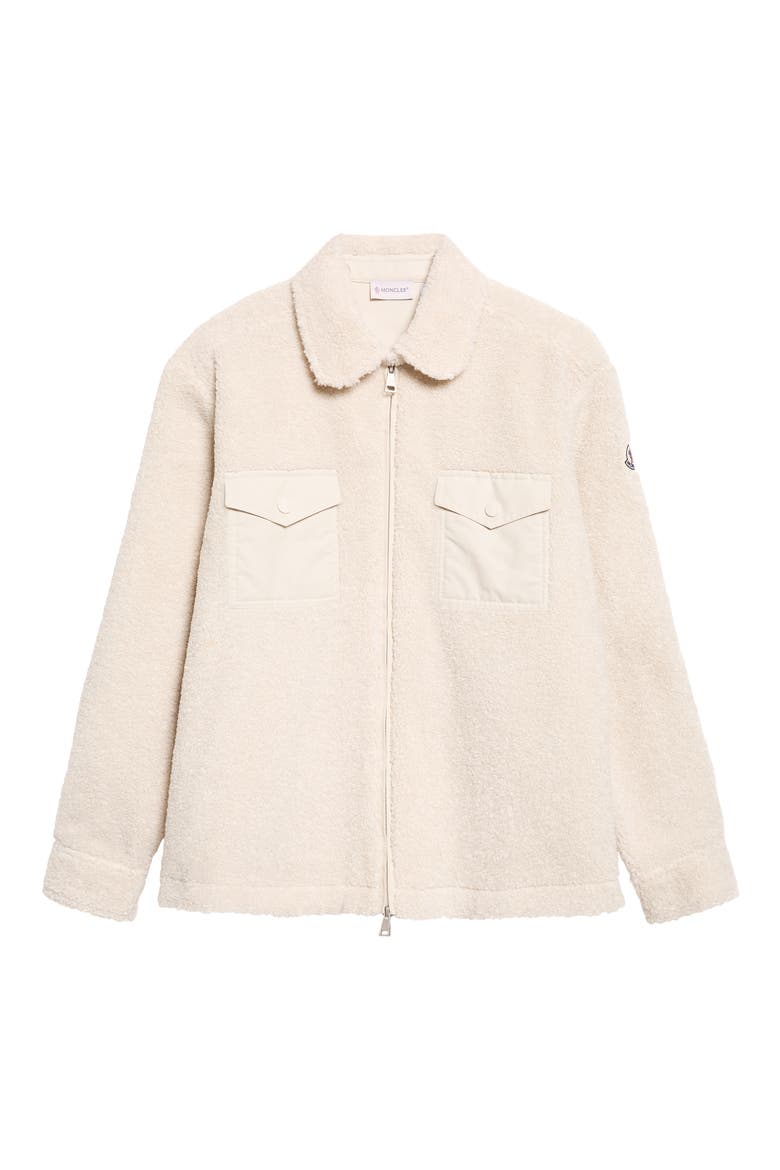 High Pile Fleece Zip-Up Overshirt, Alternate, color, BEIGE
