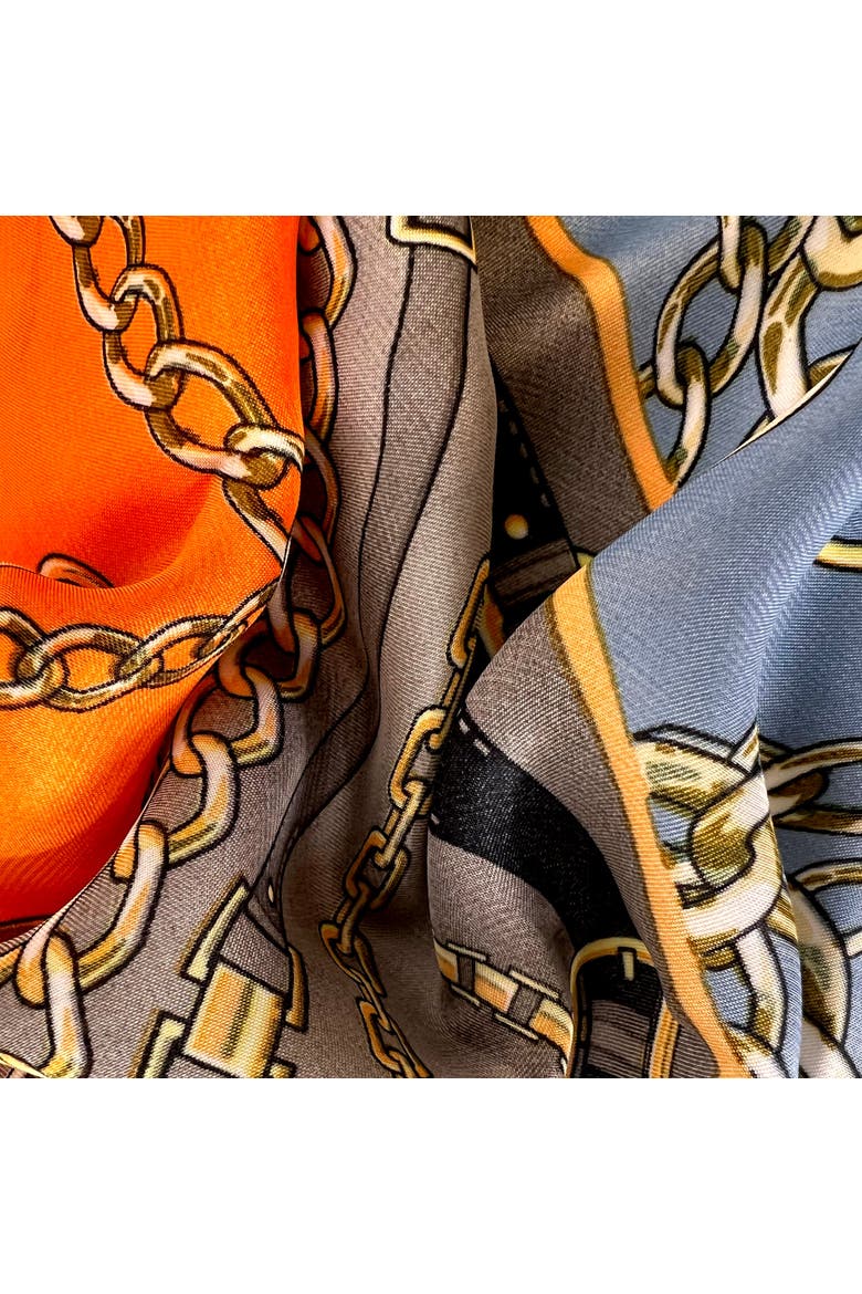 The Milo - Lightweight Scarf, Alternate, color, Orange/Light Blue/Taupe