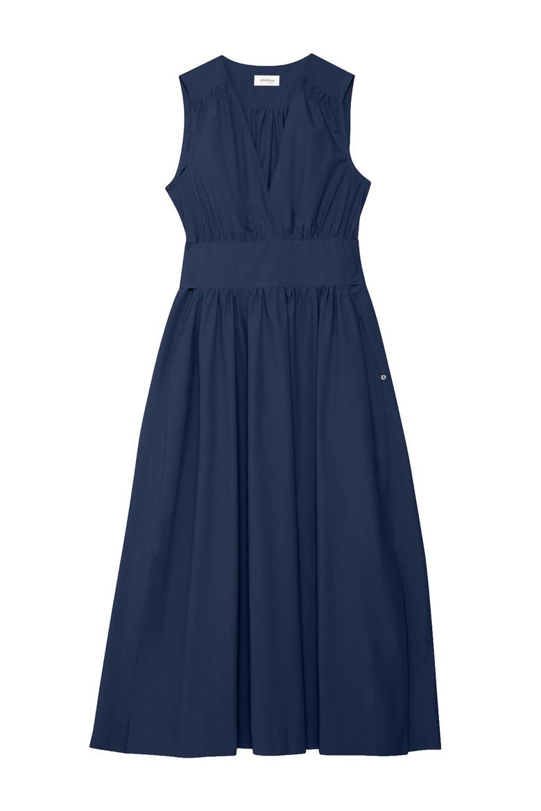Poplin Long Dress, Alternate, color, Blue