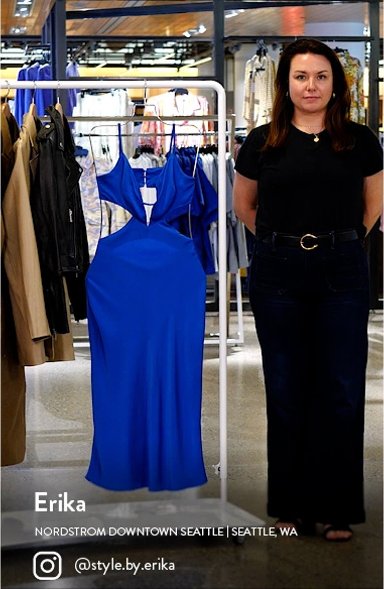 Cutout Satin Midi Dress, sales video thumbnail