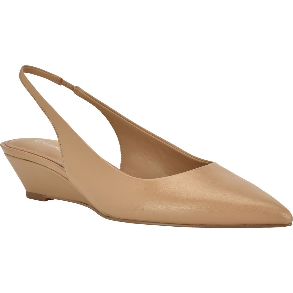 Calvin Klein Mavalyn Slingback Pointed Toe Wedge Pump In Multi
