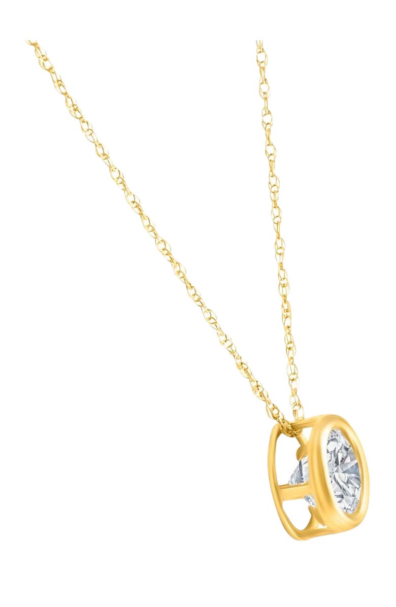 Bliss Diamond 1/2Ct Diamond Bezel Pendant Solitaire Necklace 14k Gold Lab Grown, Alternate, color, 14K Yellow Gold