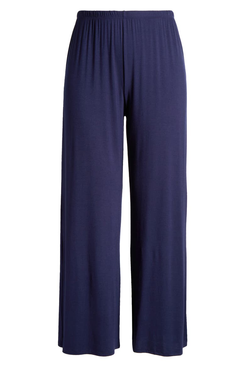 Elastic Waist Stretch Flare Pants, Alternate, color, NAVY