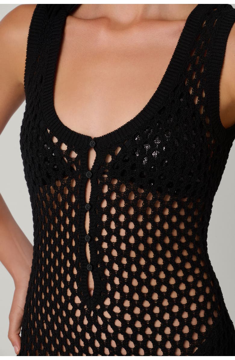 Shoshanna Plage Mesh Cover Up, Alternate, color, Jet