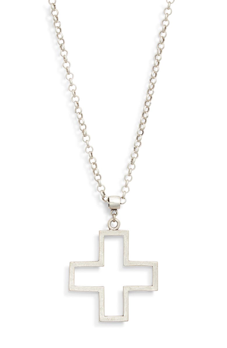 Child of Wild Madonna Cross Necklace, Main, color, Silver