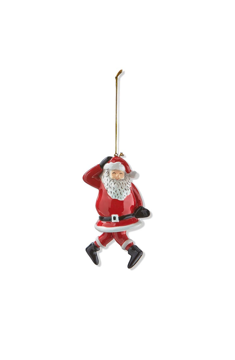 tag Dancing Santa Knees In Red Ceramic Christmas Ornament, Main, color, Red