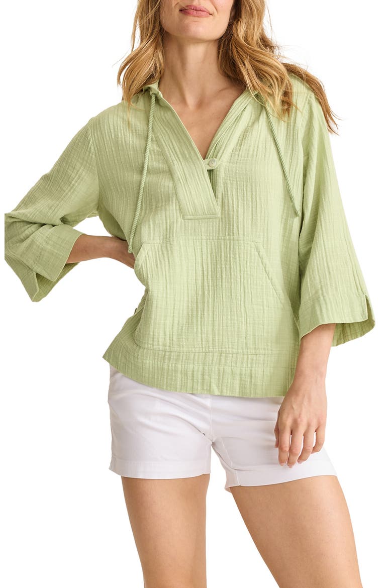 Guaze Baja Cotton Hooded Pullover, Main, color, LIGHT ROSEMARY