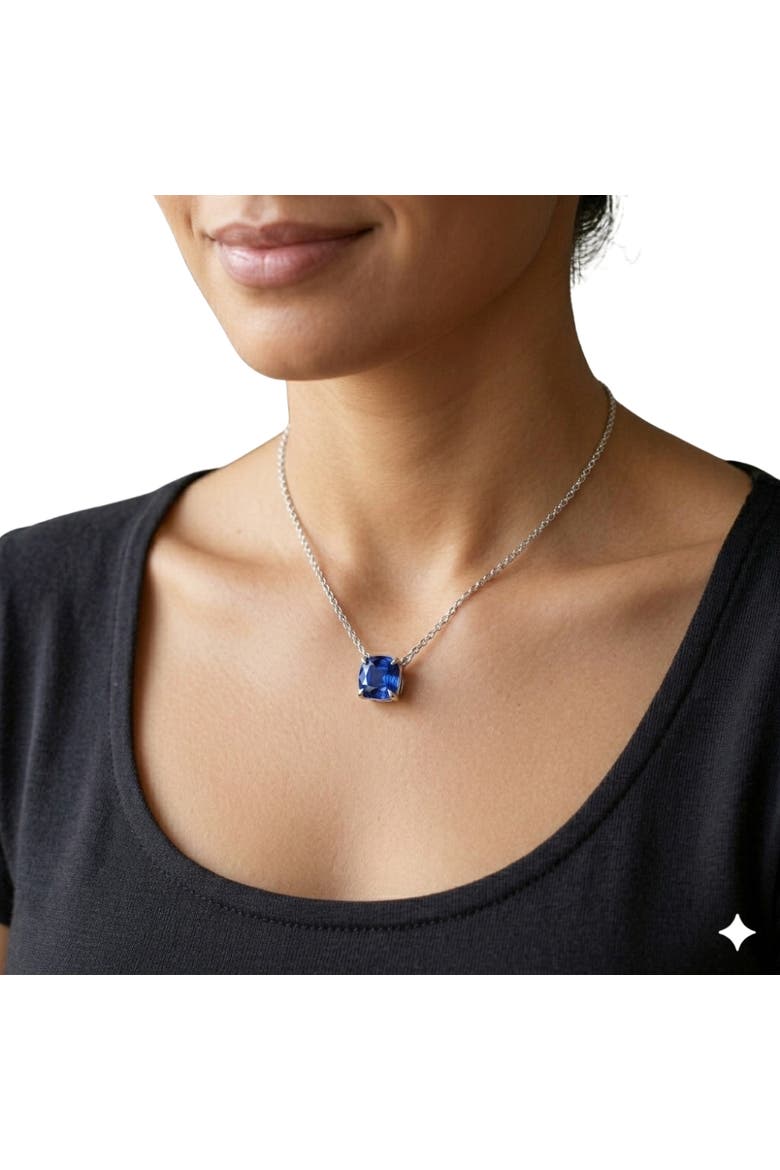 Certified 9.50ct Cushion Blue Sapphire Pendant 14k Gold, Alternate, color, 14k Yellow Gold