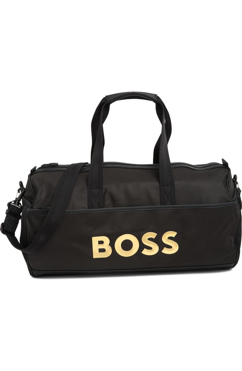 BOSS Logo Duffle Bag, Main, color,