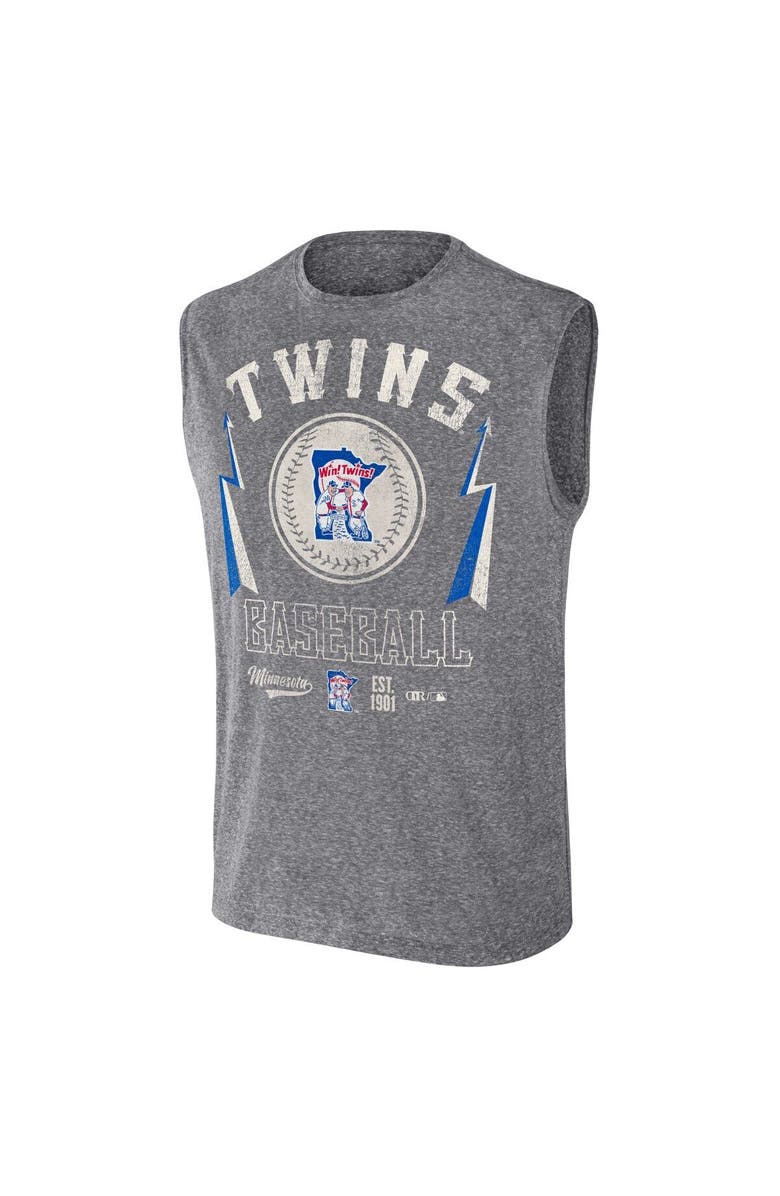 Darius Rucker Collection by Fanatics Men's Darius Rucker Collection by Fanatics Charcoal Minnesota Twins Relaxed-Fit Muscle Tank Top, Alternate, color, Charcoal