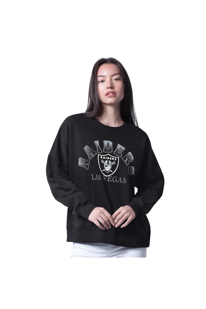 Women's G-III 4Her by Carl Banks Black Las Vegas Raiders Oversized Feud Sweatshirt, Main, color, Black
