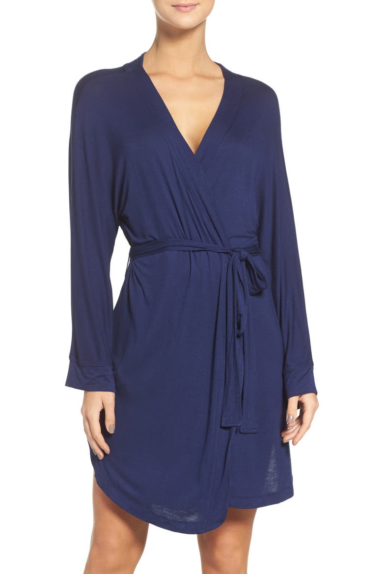 Intimates All American Jersey Robe, Main, color, NAVY
