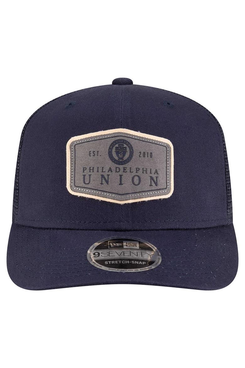 Men's New Era  Navy Philadelphia Union Labeled 9SEVENTY Trucker Stretch-Snap Adjustable Hat, Alternate, color, Navy