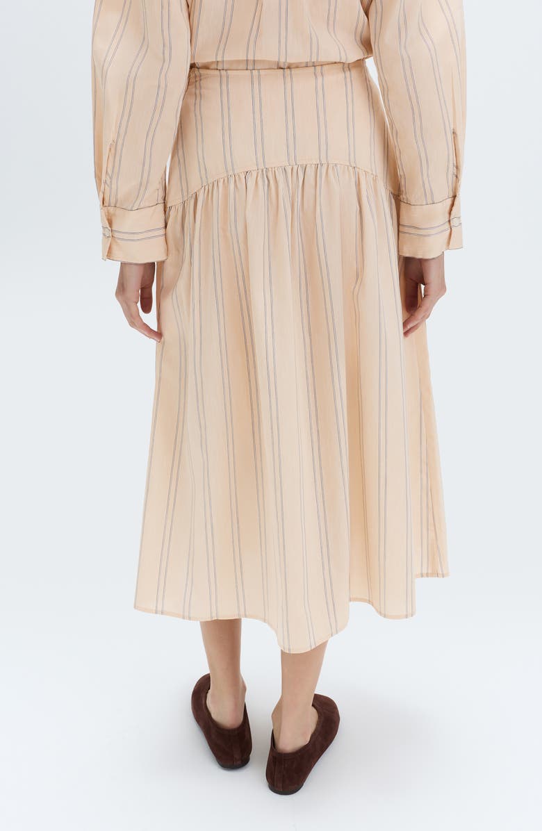 M&S Stripe Midi Skirt, Alternate, color, Natural Multi