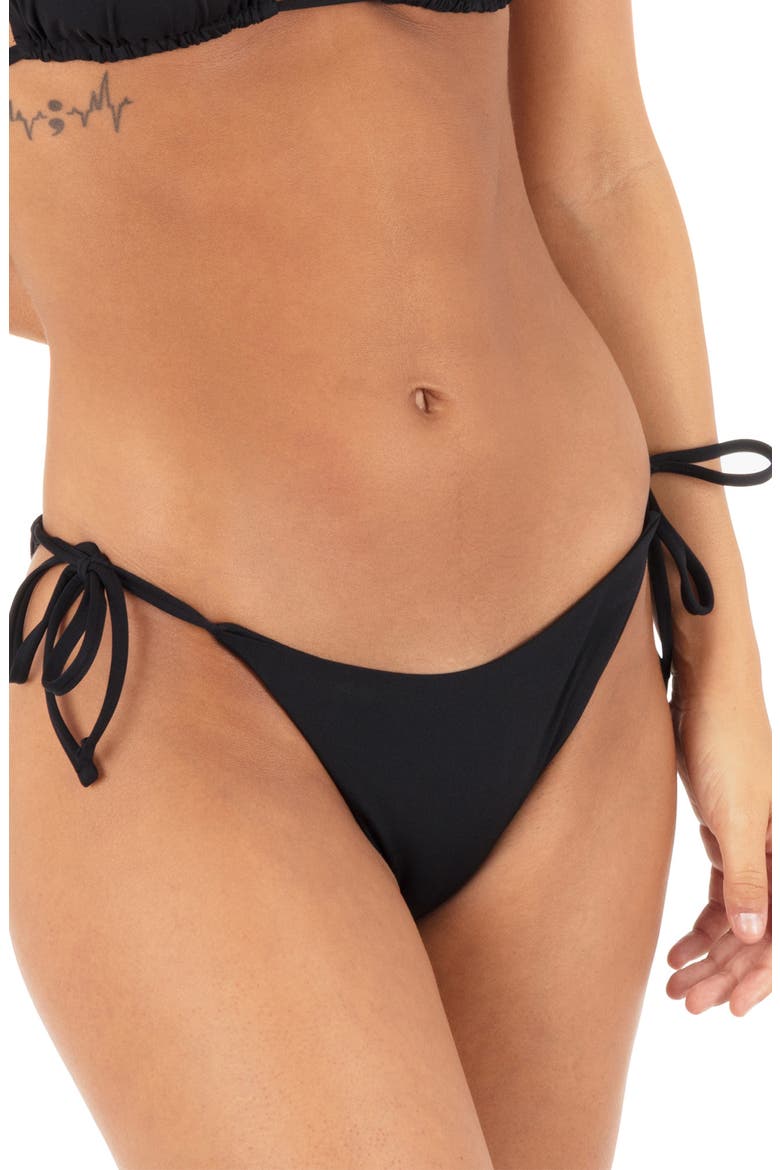 Side Tie Bikini Bottoms, Alternate, color, BLACK