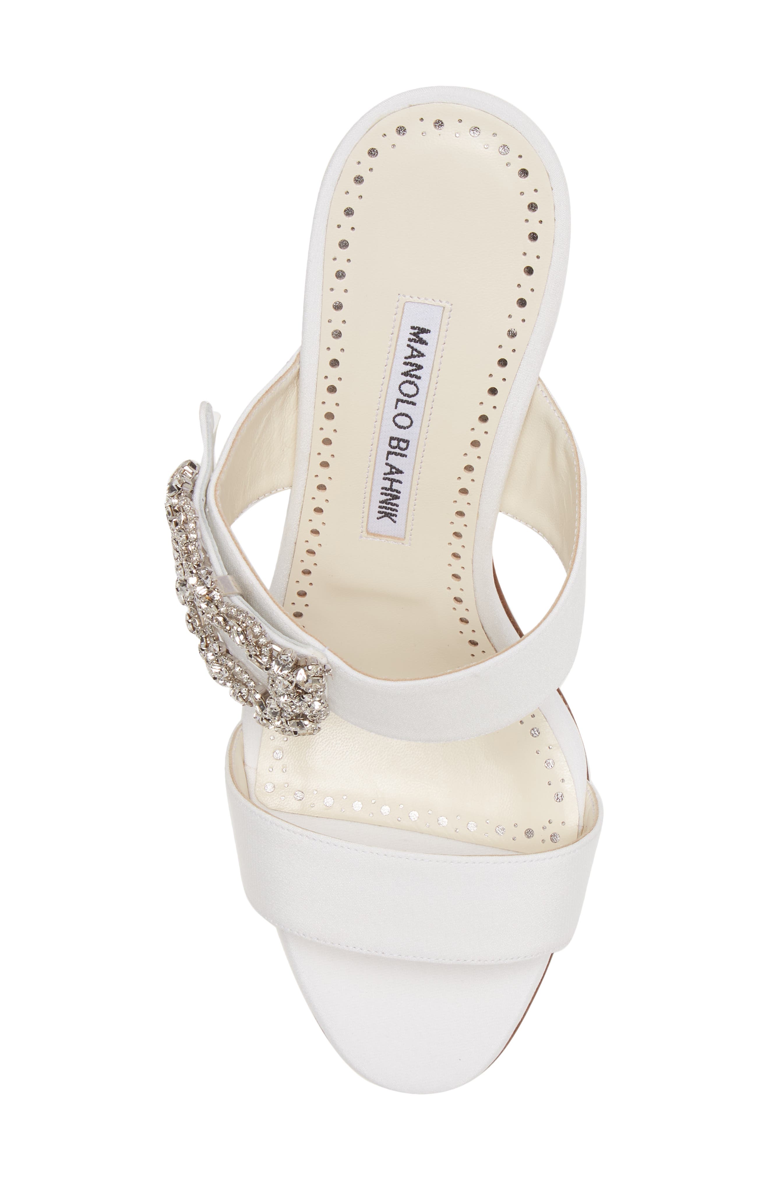 Manolo Blahnik Gable Crystal Buckle Slide Sandal, Alternate, color, 