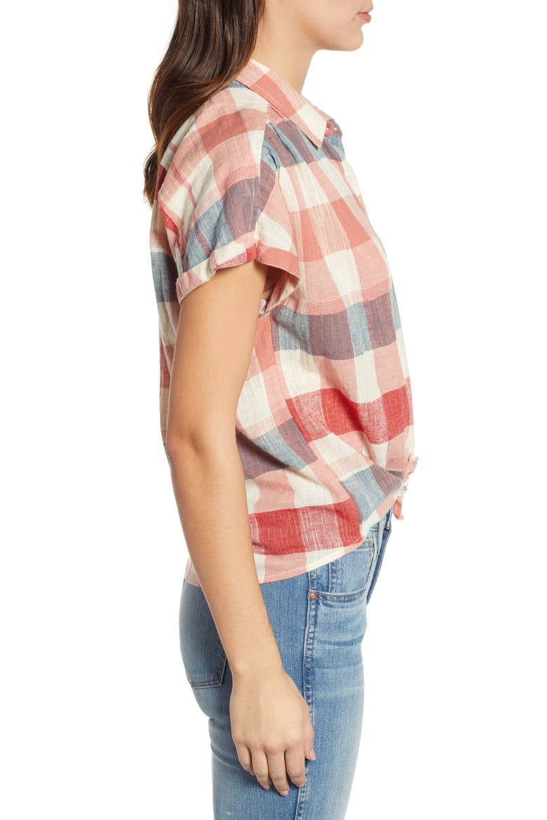 Plaid Short Sleeve Shirt, Alternate, color, RED MULTI