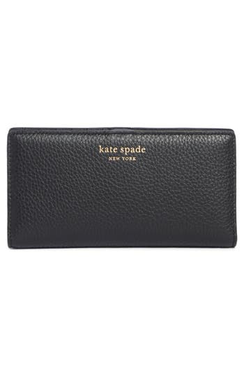 Kate Spade New York Taylor Pebbled Leather Slim Wallet In Black